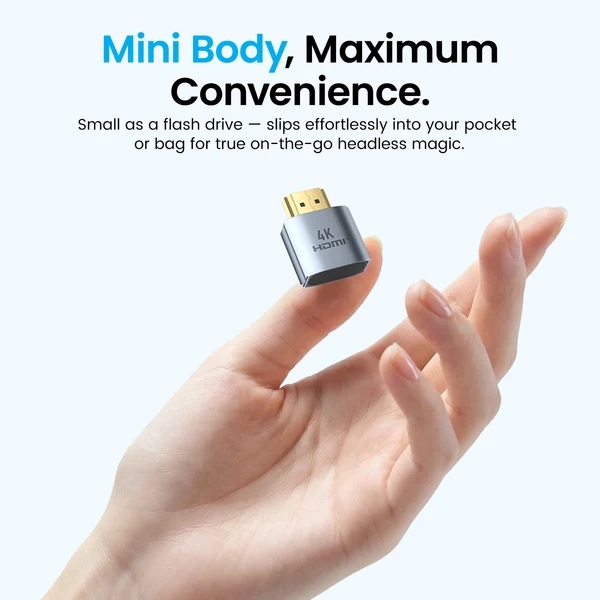 Перехідник - емулятор HDMI F 4K 60Гц, Aluminium alloy, голубий, Vention