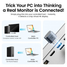 Перехідник - емулятор HDMI F 4K 60Гц, Aluminium alloy, голубий, Vention