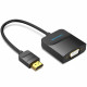Перехідник HDMI M -> VGA F, 1080P 60Hz, кабель 0,15м, Vention чорний