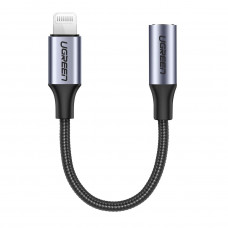 Перехідник Lightning -> 3.5 mm 10cm Headphone Jack Adapter Model US211 UGREEN Сірий