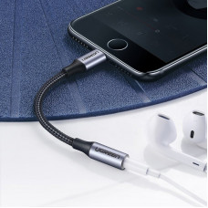 Перехідник Lightning -> 3.5 mm 10cm Headphone Jack Adapter Model US211 UGREEN Сірий