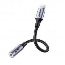 Перехідник Lightning -> 3.5 mm 10cm Headphone Jack Adapter Model US211 UGREEN Сірий