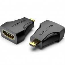 Перехідник Micro HDMI M - HDMI F, PVC, чорний Vention