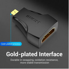 Перехідник Micro HDMI M - HDMI F, PVC, чорний Vention