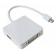 Перехідник mini DisplayPort M -> HDMI/DisplayPort/DVI (24+5), FHD 1080p, кабель 0.2 м