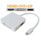 Перехідник mini DisplayPort M -> HDMI/DisplayPort/DVI (24+5), FHD 1080p, кабель 0.2 м