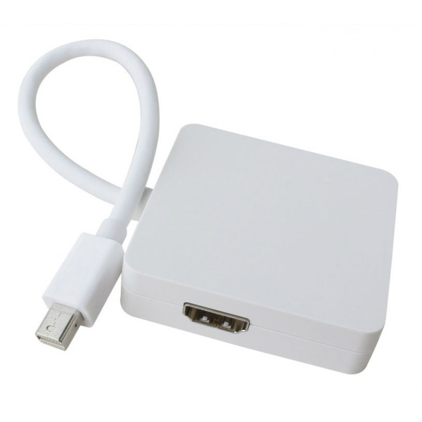 Перехідник mini DisplayPort M -> HDMI/DisplayPort/DVI (24+5), FHD 1080p, кабель 0.2 м