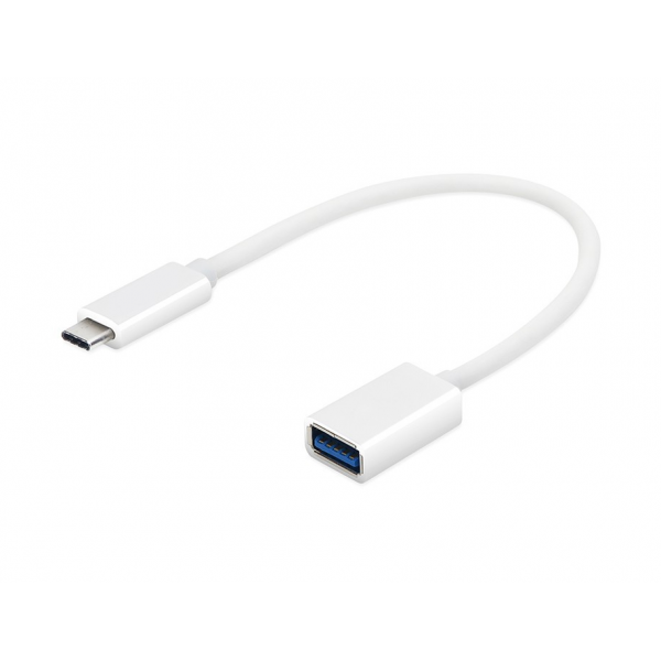 Перехідник USB 2.0 Type-C -> USB (OTG) OEM, кабель 0.2м, білий