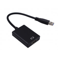 Перехідник USB 3.0 Type-A -> HDMI AF кабель 20см, чорний