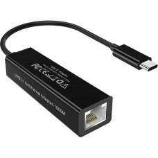 Перехідник USB 3.1 Type-C -> Ethernet RJ45 1000Mb 0,15 м, Choetech чорний