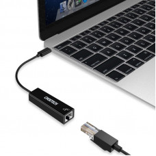 Перехідник USB 3.1 Type-C -> Ethernet RJ45 1000Mb 0,15 м, Choetech чорний