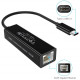 Перехідник USB 3.1 Type-C -> Ethernet RJ45 1000Mb 0,15 м, Choetech чорний