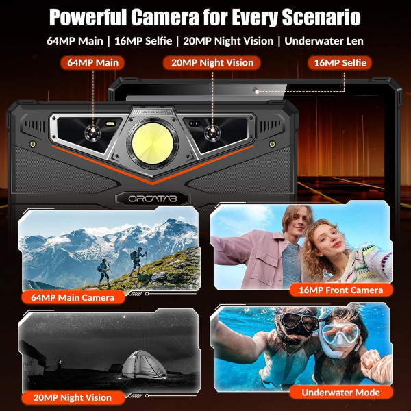 Планшет Orcatab WT1 Pro 11'' FHD 120Hz 6GB/256GB /T8200/ 64+16Мп/ 20000mAh LTE Orange
