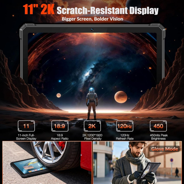 Планшет Orcatab WT1 Pro 11'' FHD 120Hz 6GB/256GB /T8200/ 64+16Мп/ 20000mAh LTE Orange