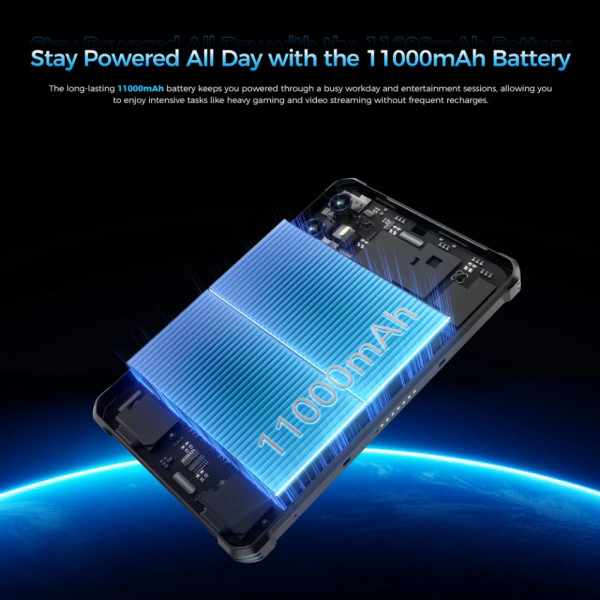 Планшет Oukitel RT3plus 8” HD / 4GB/128GB / G81 / 11000mAh / 16+8Мп / IP69K / LTE Black