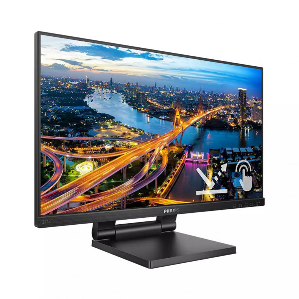 TFT 23.8" Philips 242B1TC, IPS, сенсорний (10 дотиків), VGA, DP, HDMI, USB,  HAS, колонки, чорний