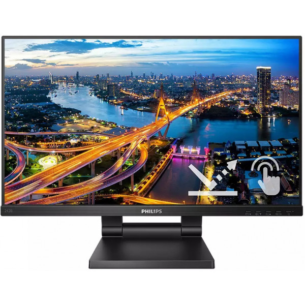 TFT 23.8" Philips 242B1TC, IPS, сенсорний (10 дотиків), VGA, DP, HDMI, USB,  HAS, колонки, чорний