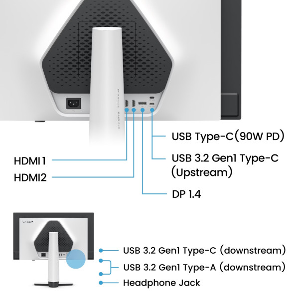 TFT 27" BenQ EX271UZ, 4K UHD, QD-OLED, 240Hz, HDMI, DP, USB- C, USB-hub, білий