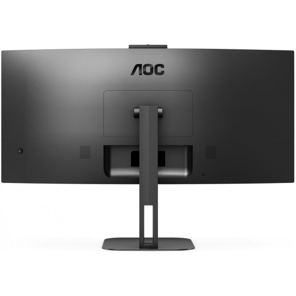 TFT 34" AOC CU34V5CW/BK, WQHD, VA, 100Гц, 1 мс, вигнутий, HDMI, DP, USB-C, USB-hub, webcam, колонки