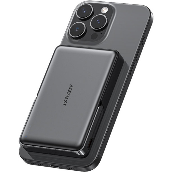 УМБ Acefast Magnetic Wireless 10000mAh 22.5W PD,QC 3.0 USB-C In/Out, QI 15W, with holder M17 Black