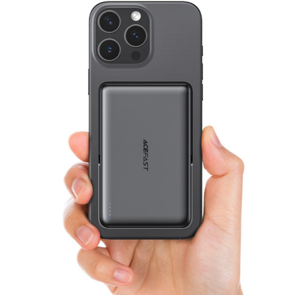 УМБ Acefast Magnetic Wireless 10000mAh 22.5W PD,QC 3.0 USB-C In/Out, QI 15W, with holder M17 Black