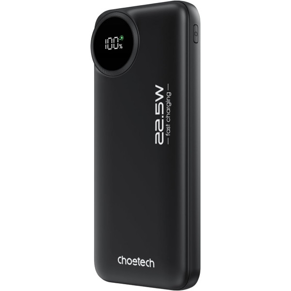 УМБ Choetech 10000mAh 22,5W PD 2xUSB-A, USB-C чорна