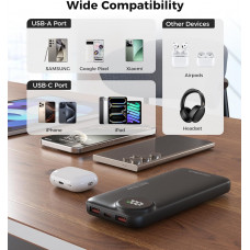 УМБ Choetech 10000mAh 22,5W PD 2xUSB-A, USB-C чорна