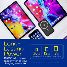 УМБ Energizer Magnetic Wireless 10000mAh 22.5W PD USB-A, USB-C In/Out, Black