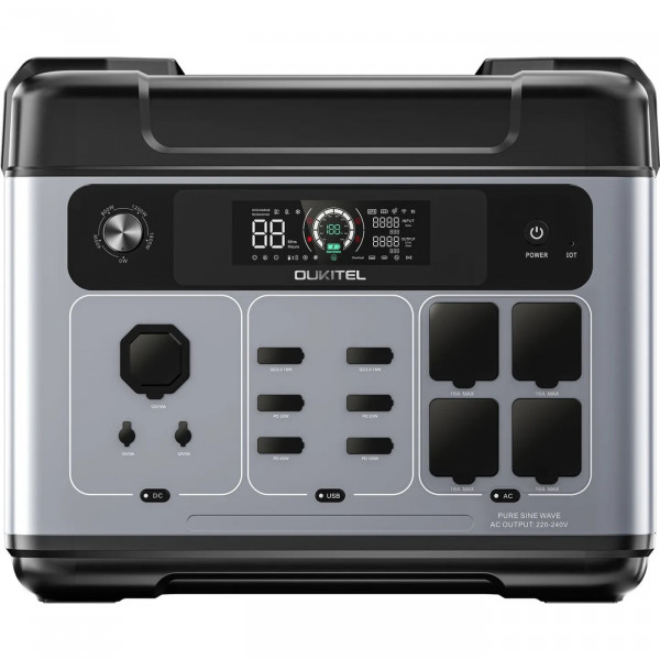 Зарядна станція Oukitel P2001e Plus 2400Вт (2048Вт/г) LiFePo4 UPS, MPPT
