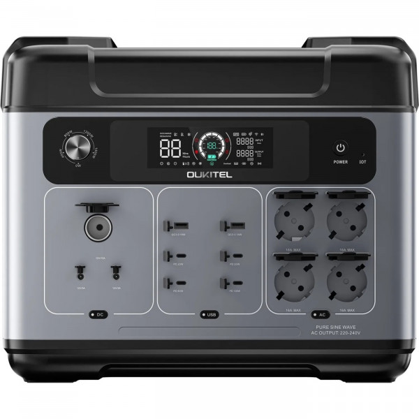 Зарядна станція Oukitel P2001e Plus 2400Вт (2048Вт/г) LiFePo4 UPS, MPPT