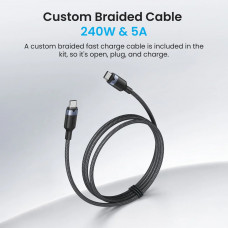 Зарядний пристрій 4xUSB 140W GaN (3хUSB-C+USB-A) + USB-C cable М-М White Vention