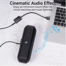 Звукова карта USB AUX jack, 2*TRRS (Mic + Ear) 1м Vention чорна