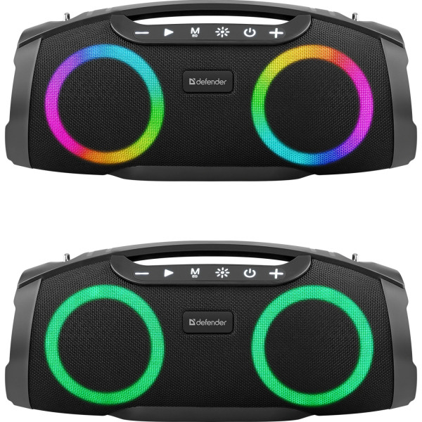 Акустична система 1.0 Defender Beatbox 30, 30Вт Bluetooth/RGB/FM/USB/TF/AUX/TWS чорна