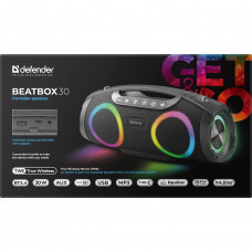 Акустична система 1.0 Defender Beatbox 30, 30Вт Bluetooth/RGB/FM/USB/TF/AUX/TWS чорна