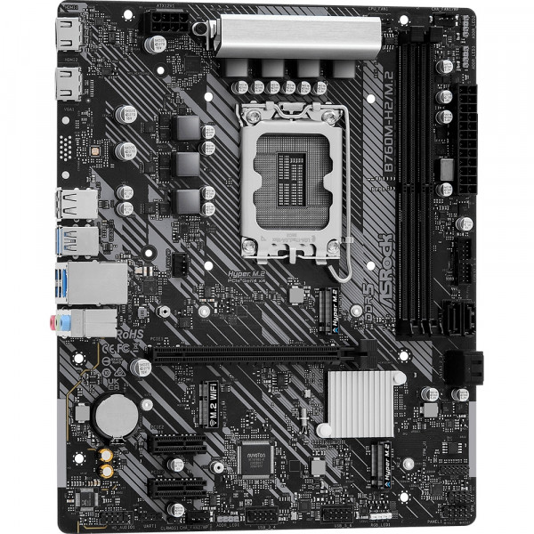 ASRock B760M-H2/M.2 (1700/B760, 2*DDR5, 1xPCIex16, 4xSATAІІІ, 2xM.2, GLan, 7.1ch, mATX)
