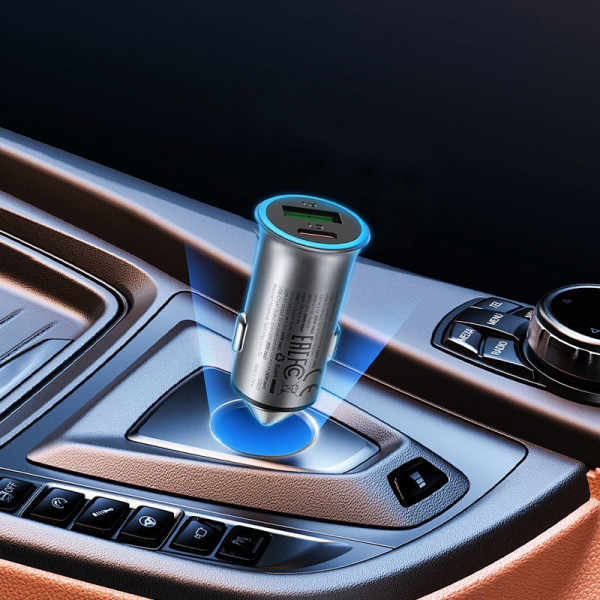 Автозарядка 2xUSB 95W (USB-C + USB-A) + cable USB-C B16 Acefast
