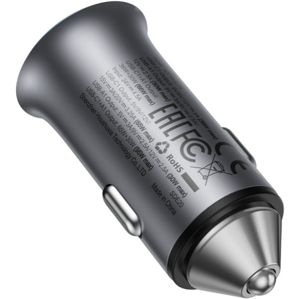 Автозарядка 2xUSB 95W (USB-C + USB-A) + cable USB-C B16 Acefast
