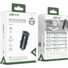 Автозарядка 2xUSB 95W (USB-C + USB-A) + cable USB-C B16 Acefast
