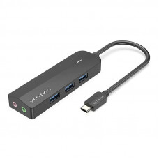 Док-станція USB3.1 Type-C -> USB-Ax3, 3.0/3.5mm Sound Adapter/MicroUSB 10W чорний Vention
