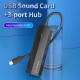 Док-станція USB3.1 Type-C -> USB-Ax3, 3.0/3.5mm Sound Adapter/MicroUSB 10W чорний Vention