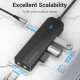 Док-станція USB3.1 Type-C -> USB-Ax3, 3.0/3.5mm Sound Adapter/MicroUSB 10W чорний Vention
