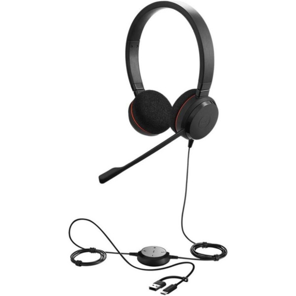 Гарнітура Jabra EVOLVE 20 SE MS Stereo + USB C/A adapter (шкіра)