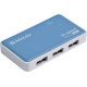 Хаб USB 2.0 -> 4xUSB 2.0 active, White-Blue Defender