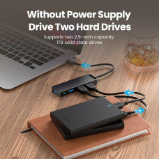Хаб USB 3.0 -> 4xUSB 3.0, 0.15м, з живленням Micro-USB,чорний Vention