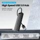 Хаб USB 3.0 -> 4xUSB 3.0, 0.15м, з живленням Micro-USB,чорний Vention