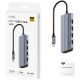 Хаб USB 3.0 Type-C -> 4xUSB-A, 1хUSB-C, 1xHDMI 4K@60 Hz, алюмінієвий корпус, Cudy