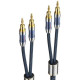 HiFi Audio Speaker Cable 5.0м,Banana 2xM/M,4N OFC Silver, Gold-Plated,TPE + обплетення,Vention