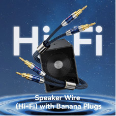 HiFi Audio Speaker Cable 5.0м,Banana 2xM/M,4N OFC Silver, Gold-Plated,TPE + обплетення,Vention