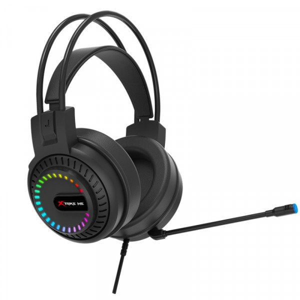 Ігрова гарнітура XTRIKE ME HP-318, USB+3.5мм, 7 режимів RGB, чорна