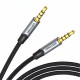 Кабель AUX Audio TRS M/M, 1.5м, сірий, обплетення, Vention